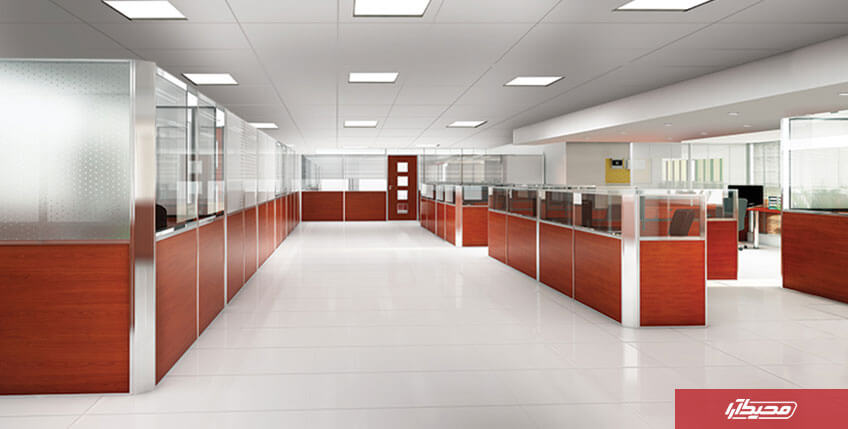 به دلیل عبور نور و وجود دید بصری به اطراف، اغلب شرکت‌ها پارتیشن‌های شیشه‌ای را برای اتاق های کارمندان ترجیح می‌دهند.